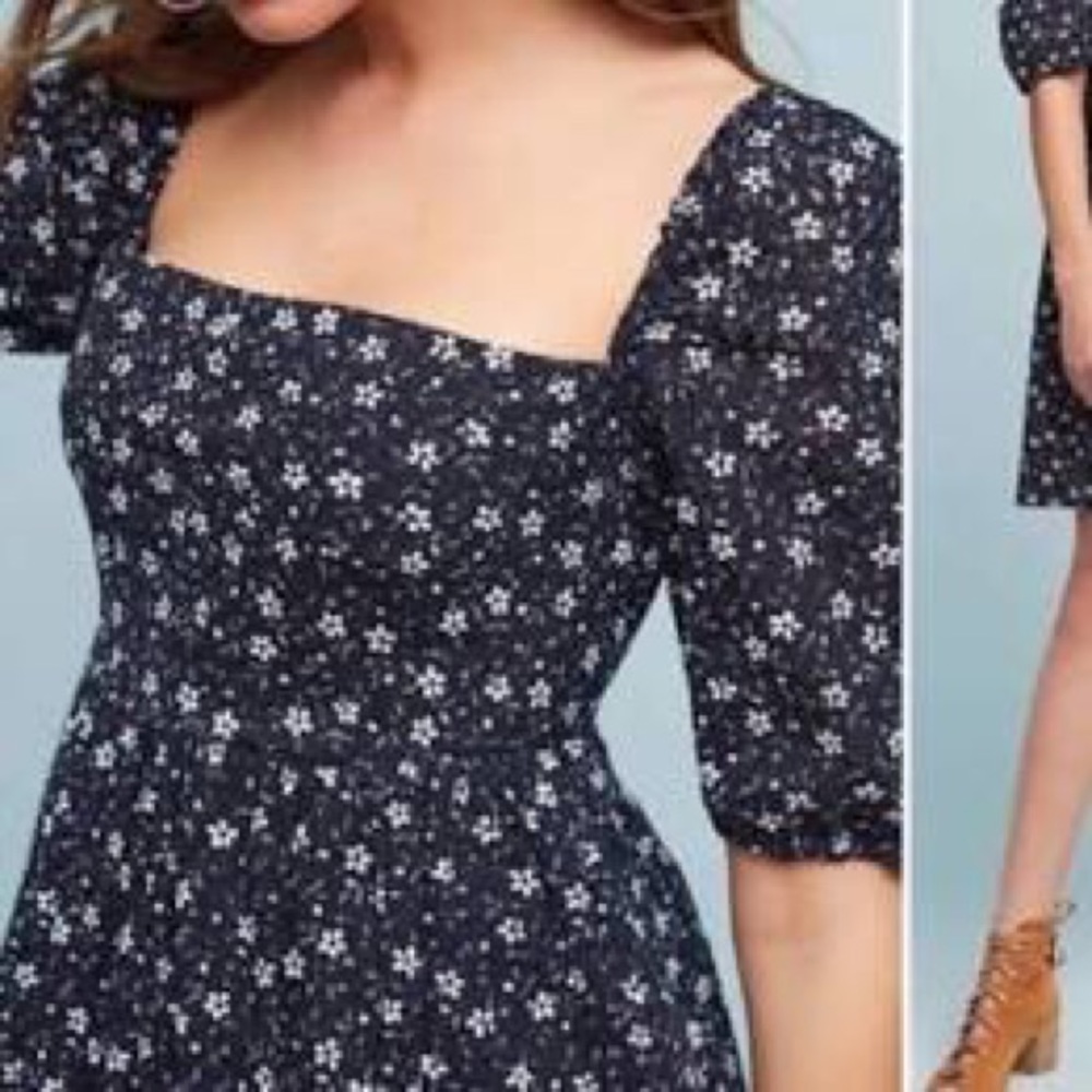 Anthropologie Lillian Floral Eyelet Dress